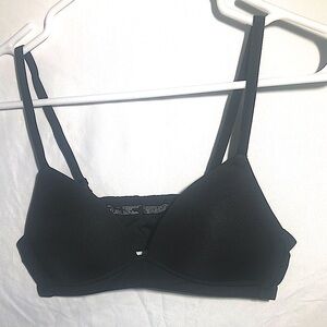 WonderNation Size 36 Black Colored Bra Non Adjustable Band.Adjustable Straps